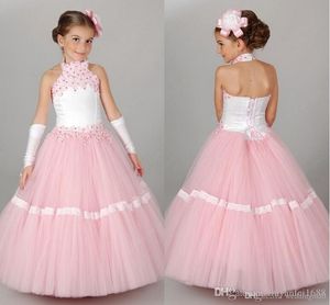 2020 das meninas Pageant Vestidos Sequins Tulle saia Vestidos menina rendas For Teens formais Vestidos comunhão santamente