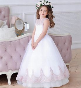 新しいスタイルの魅力的な王女のページェント花の女の子のドレス子供の結婚式のパーティーの誕生日花嫁介添人のプロムの子供たち