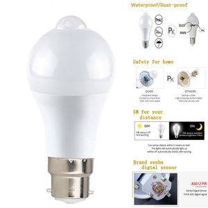 B22 E27 Rilevatore PIR Sensore attivato dal movimento 12W 18W LED Lampadina Radar Lampada