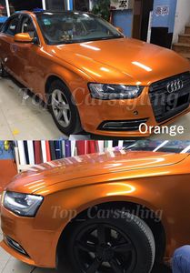 Pôr do sol Laranja Gloss Doces Metálicos Vinil Envoltório Todo Envoltório de Carro Com Bolha De Ar Livre Baixo Tack Clue Inicial Qualidade de 3m 1.52x20m / Rolo (5x65ft