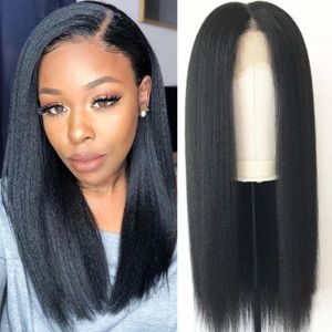 360 Lace Frontal Wigs hd Kinky Straight Human Hair Wig with Baby Hairs Pre Plucked Italian Yaki full Laces Front For Women 130% Density Peruvian