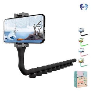 Multifunctional Lazy Cell Phone Holder Cute Caterpillar Suction Cup Bracket Phone Stand Support Wall Desktop Pillar for iPhone Samsung