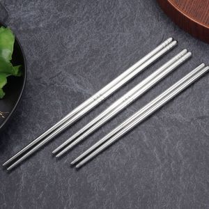 Home Useful 304 Stainless Steel Non-slip Dinner Chopsticks Tableware Portable Kitchen Dinnerware Supplies