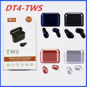 MINI DT-4 TWS Sports tr￥dl￶sa h￶rlurar Bluetooth V5.0 Bekv￤ma ￶rnlurar Touch Control Auto Paring Earphones