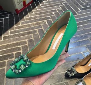 Hot Sale-Women Pumps High Heel Shoes With Rhinestone Fashion Lady Bröllop Skor Tunn häl 6cm 8cm 10cm Storlek 35-42 Inkludera Box