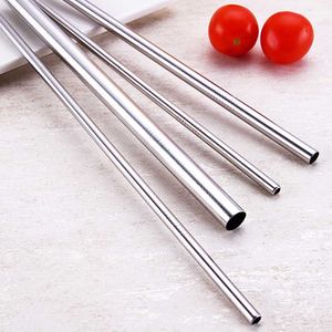 Durable Stainless Steel 8.5" 10.5" Straight bend Drinking Straw dia 6mm 8mm 12mm Straws Metal Bar Family kitchen DHL