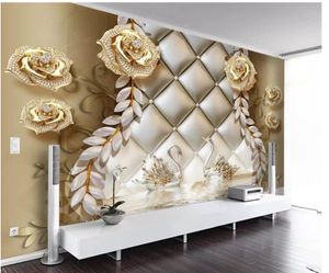 Gold Full House Jewel Wall Bakgrund Mural 3D Wallpaper 3D Wall Papers för TV -bakgrund