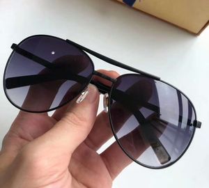Metal Black Attitude Pilot Sunglasses Grey Shaded 0340 Sun Glasses Men Designer Sunglasses Shades New With Box
