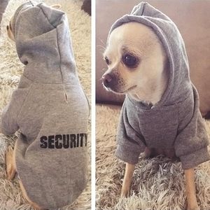 Security Dog Clothes Classic Pet Dog Hoodies Clothes for Small Dog Winter Autumn Coat Jacket for Yorkie Chihuahua Puppy Clothing