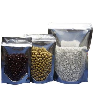 front clear stand up translucent aluminium bag-pistachios nut packing zipper sack grip seal, standing fruit pouch