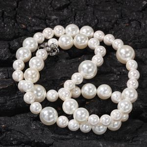 Mens Womens Pearl Necklace Hip Hop Smycken Högkvalitativ 6mm 8mm 10mm Blandade pärlstav halsband