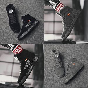 New arrival mens winter warm high heel boots running shoes fashion gery black classic casual sneakers flat sport trainers size39-44