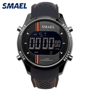 SMAEL LED Dijital kol saati Man Kuvars Spor Saatleri Siyah Akıllı Saatler Moda 1283 Erkekler Elektronik İzle Lüks Famous Soğuk