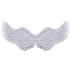 Anpassade vackra rena vita ängelvingar 140 * 60cm Stora Fairy Wings Creative Props för bröllopsfödelsedagsfest Halloween dekorationer