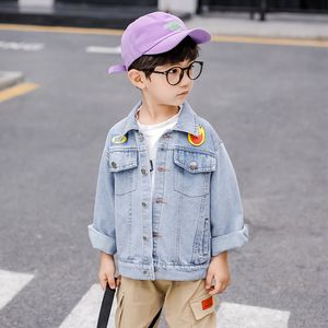 بنين سترة 2019 الربيع والخريف جديد الأطفال الكوري بأكمام طويلة ملابس الجينز وسيم في الأطفال سترة سترة المد