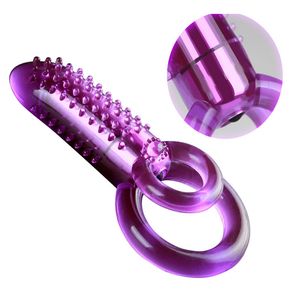 Doppio Anello Vibratore Pene Ritardo Eiaculazione Cockring G Spot Stimolatore Clitorideo Giocattoli Del Sesso Per Gli Uomini Coppie J0008