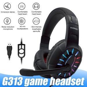 G313 Gaming Headset con Stero Sport Eearphones per il computer portatile con il microfono a cancellazione di rumore Box