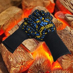 Grill Rutschfestigkeit Silikon Ofen isolierte Handschuhe Hitzebeständige Mikrowelle Handschuh Hitzebeständigkeit Kochen Grill backen Picknick Handschuhe