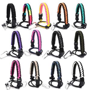 Hydro Drinkware Handle For Kettle Braided Rope Sports Water Bottles Adjust Woven Rope Drinking Accessories With Climbing Carabiner