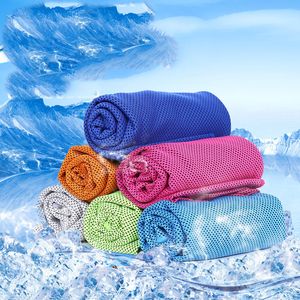 Renkli Buz Havlu Yardımcı Kalıcı Anında Soğutma Isı Rölyef Kullanımlık Soğuk Soğuk Soğuk 100 * 30 cm Havlu