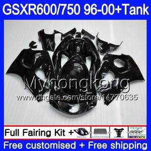 Body +Tank For SUZUKI SRAD GSXR 750 600 GSXR600 96 97 98 99 00 291HM.5 GSXR-600 GSXR750 ALL Gloss black 1996 1997 1998 1999 2000 Fairings