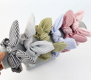 Stripe Cabelo Elastic Scrunchie Scrunchy Hairbands cabeça banda rabo de cavalo acessórios Titular princesa das meninas Ears Acessórios de cabelo Criança Coelho