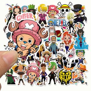 50 pcs/lot Car Stickers On Piece Cartoon For Laptop Skateboard Pad Bicycle Motorcycle PS4 Phone Luggage Decal Pvc guitar Stickers