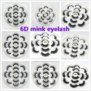 6D Mink Eyelashes Natural False Eyelashes Long Eyelash Extension Fauxs Makeup Tool 7 Pairs set