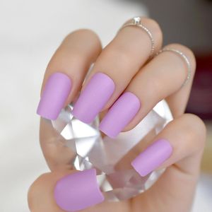 Romancance Nail Art Lavedar Purple Press на ногтевом комплекте Slim Square OEM Nails Classic Glamour Counite Cener Off 24 CT