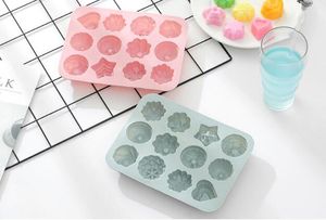 Stampo per torta in silicone 12 diversi stampi per torta in silice a forma di fiore