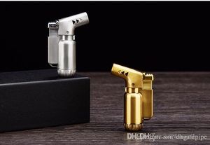 Portátil Moda Windproof gás butano isqueiro jet Torch Oxicorte recarregáveis ​​inflável chama Lighter Cigar perfurador Lighter