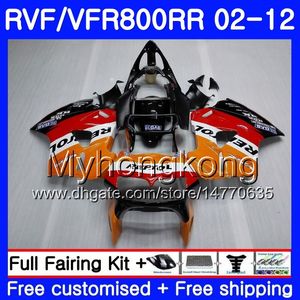 ホンダインターセプターVFR800RR REPSOLブラック02 08 09 10 11 12 258HM.41 VFR 800RR 800R VR800 RR 2002 2008 2009 2011 2011 2012フェアリング