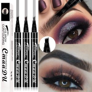 Cmaadu liquid eyebrow pencil waterproof long lasting 4 Head black coffee Gray eyebrow Enhancer tattoo pen