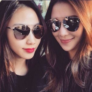 Wholesale-Classic Rose Gold Mirror Sunglasses Fashion REFLECTED Brand Designer Women Or Men UV400 Real Sun Glasses Female Eyewear Outdoor