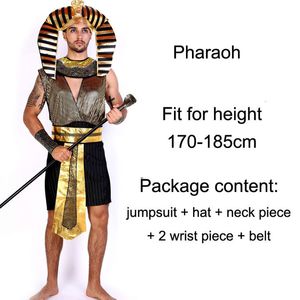 Kostiumy Halloween Starożytne Egipt Egipski Pharaon King Empress Cleopatra Królowa Kostium Cosplay Odzież Dla Mężczyzn Kobiety Garnitur Role