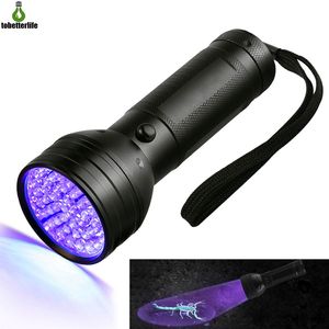 51LED UV Flashlight Waterproof Detection Multifunctional Hand Lamp Currency Security Torch Light