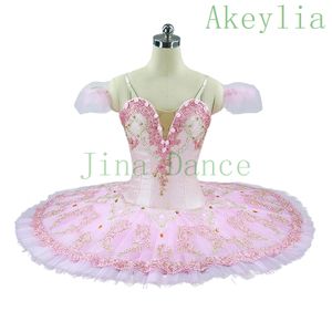 Professional Ballet Tutus Cream Pink Adult Platter Performance Fairy Doll Pancake Tutus Women Classical Ballet Stage Costumes dress
