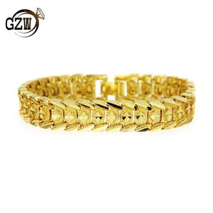New Fashion 12MM guys Gold Plated Vintage Wide Snake Chain Mens Bracelet Wristband Hip Hop Rapper Jewelry Birthday Gifts for Men Boys