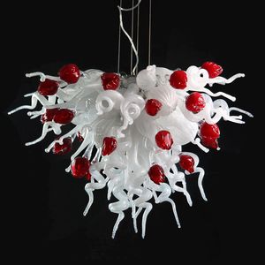 Rose Flower Pendant Lamps Chandeliers Romantic Titanic Lighting Murano Glass Chandelier Light White Red LED Hanging Lamp Home Lights