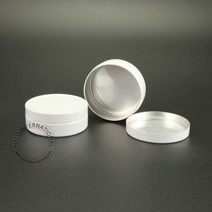 50pcs / mycket 10g vit aluminiumkrämburkar / burkar kosmetiska läppbalsambehållare nagelbrytningsflaska