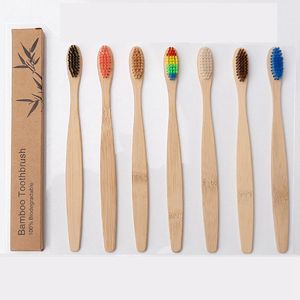 Bamboo Toothbrush Soft Bristle Toothbrush portable Travel handle Toothbrushes Oral Hygiene Whitening bathroom accessories free shipping
