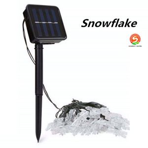 Neue Explosion Solar Lichterkette 30LED Outdoor Kreative Schneeflocke LED Weihnachten Tag Landschaft Garten Dekoration Laterne (50er pack)