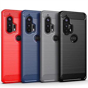 Carbon Fiber Design Phone Cases For Moto G50 G60 G200 E7 G9 Power Edge 20 G Stylus 5G 2022 Soft TPU Silicon Mobile Cover