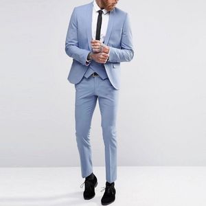 Wholesale light blue mens wedding suits for sale - Group buy 2019 Custom Made Light Blue Groom Tuxedos Shawl Lapel Men Suits Bridegroom Wedding Suit Jacket Pants Vest Tie
