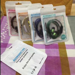 Zipper plástico OPP poli Saco, Comércio, Caixa de cores e desenhos fone de ouvido estéreo para auscultadores de áudio Fones de ouvido Earbuds DHL Mix gratuito