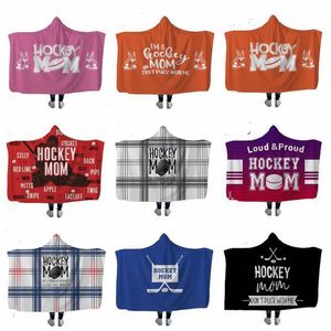 Hockey Hooded blankets Plush Sherpa Blanket Xmas 3D Printed Cape Cloak Fleece Soft Winter Swaddling Bedding Quilt Nap Wraps LXL680-1