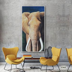 Högkvalitativ 100% handmålad modern dekorativ oljemålning på kanfas djurmålning Elephant Home Wall Decor Art A966