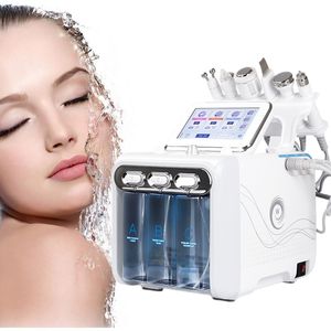 6 I 1 H2-O2 Hydro Microdermabrasion Dermabrasion Aqua Peel RF Biolyftande spa ansiktsvatten Microdermabrasion Ansiktsmaskin kall hammare syre Jet