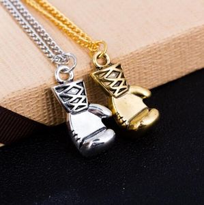 Collana vintage con mini guantoni da boxe, oro antico, argento, gioielli fitness, collane con ciondolo cool unisex per uomini e ragazzi