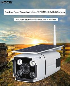 2Mp 1080p Outdoor water-proof Wireless Solar powered HMD camera two ways audio WIFI IP IR bullet camera